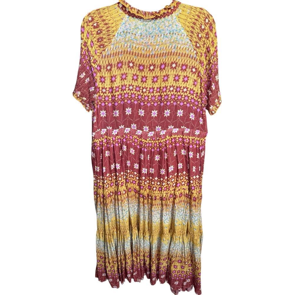 Free People Rare Feelings Maxi Dress In Goldenrod Combo Size Large NEW - Picture 8 of 14